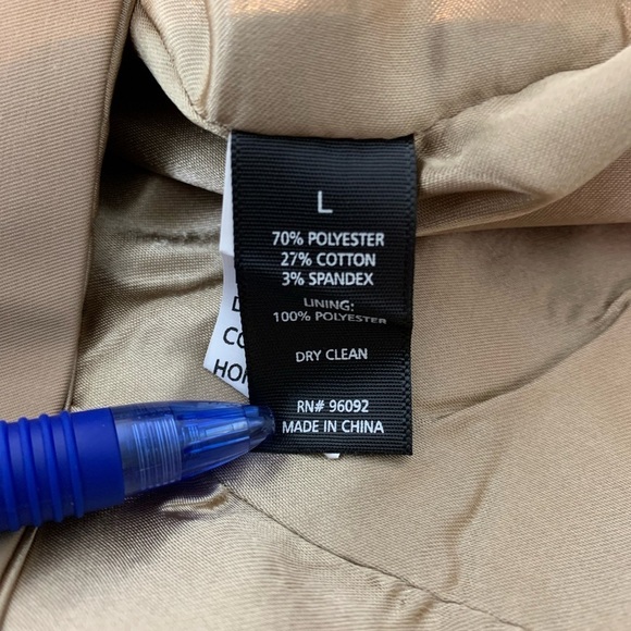 NWT Dalia Collection Trench Coat Jacket Belt Beige Size Large Ruffles Pockets - Picture 9 of 11